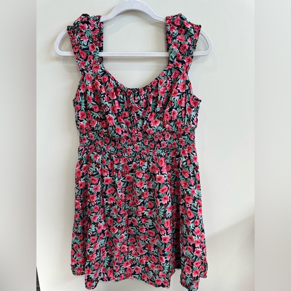 Old Navy Pink and Green Floral Dress Large NWOT - Picture 1 of 9